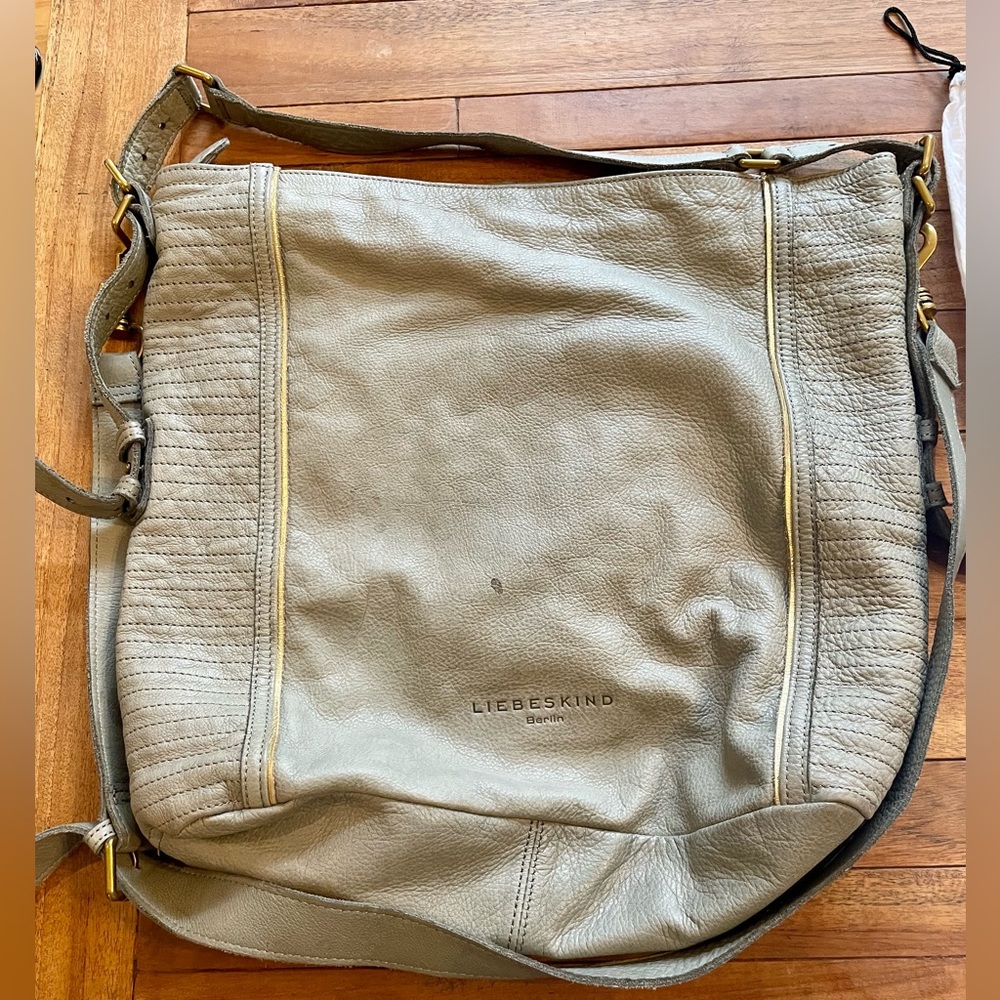 Gently used, Liebeskind Berlin Gray Leather Shoulder Bag w/bag